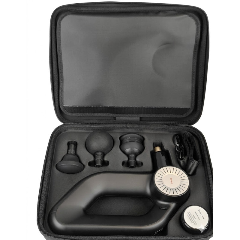 Beoka D6 Pro — перкусійний масажер з гарячою насадкою, поворотною рукояткою 90°, 9 насадками та 30 кг зусиллям